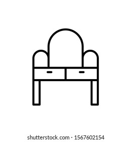 dressing table icon vector outline style design