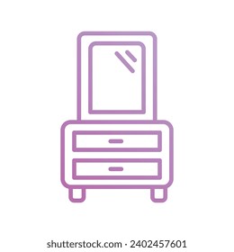 dressing table icon with white background vector stock illustration