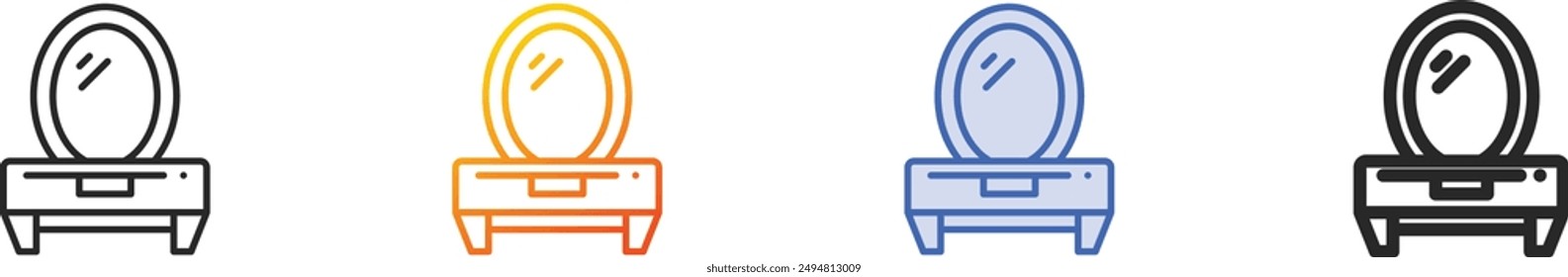 dressing table icon.Thin Linear, Gradient, Blue Stroke and bold Style Design Isolated On White Background