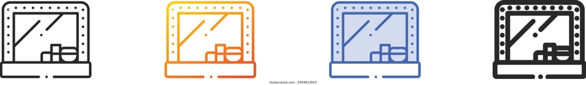 dressing table icon.Thin Linear, Gradient, Blue Stroke and bold Style Design Isolated On White Background