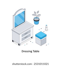 Dressing Table Isometric stock illustration. EPS File stock illustration