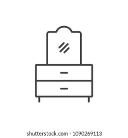 Dressing table line icon.