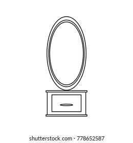dressing table with mirror icon