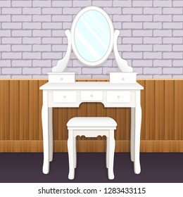 White Dresser With Mirror Stock Vectors Images Vector Art