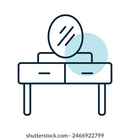 Dressing table with mirror vector icon. Graph symbol for furniture, web site and apps design, logo, app, UI
