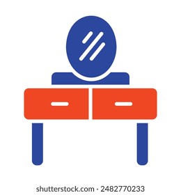 Dressing table with mirror vector icon. Graph symbol for furniture, web site and apps design, logo, app, UI
