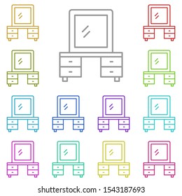 Dressing, table multi color icon. Simple thin line, outline vector of beauty icons for ui and ux, website or mobile application