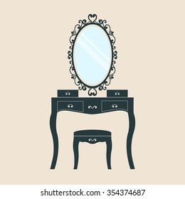 dressing table  on a background