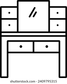 Dressing Table Outline vector illustration icon