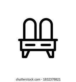 Dressing table outlined vector icon
