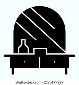 Dressing table solid icon. Makeup table vector illustration isolated on white. Salon table for makeup glyph style design, designed for web and app. Eps 10