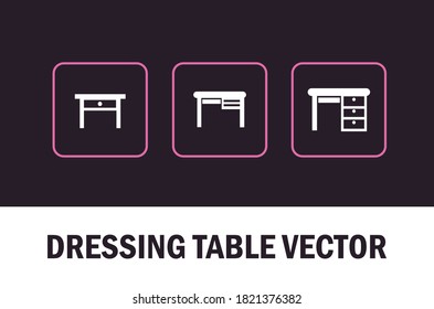 dressing table vector isolated on dark background for designer.