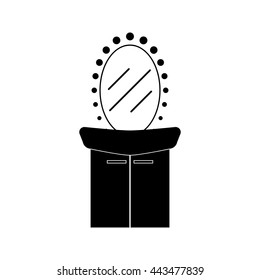 dressing tables with a mirror vector icon. Flat style for web and mobile