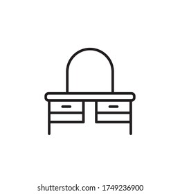 dressing vanity icon outline design vector. isolated on white background
