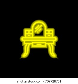 Dressing yellow glowing neon ui ux icon. Glowing sign logo vector
