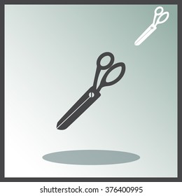 Dressmake shear vector icon.