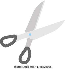 Dressmaker Fabric Sepration Utlity on White background, Multipurpose Scissor DIY equipment Vector Color Icon design, Tailor Metal Shears Concept, 