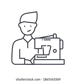 Dressmaker icon, linear isolated illustration, thin line vector, web design sign, outline concept symbol with editable stroke on white background.