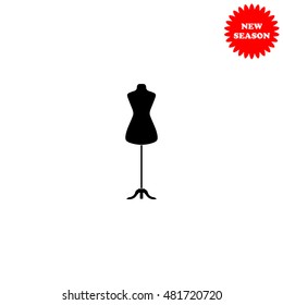 Dressmaker model vector icon isolated on white background.