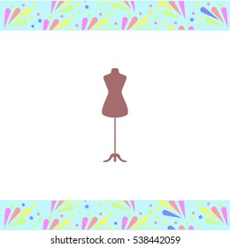 Dressmaker model vector icon on white background. Isolated illustration. Business picture.