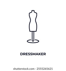 dressmaker outline icon. Linear vector from fashion concept. Thin line dressmaker icon isolated on white background