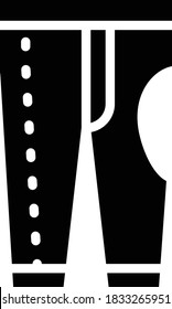 Dressmaker rough drawing vector Glyph icon design, Sewing trouser pattren concept, Tailor Sktech Frame on white background, 