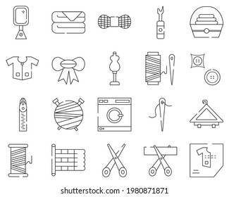 dressmaker set vector type icon
