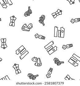 dressmaking fashion sewing style vector seamless pattern thin line illustration