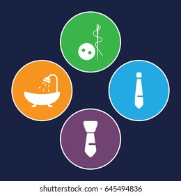Dressmaking icons set. set of 4 dressmaking filled icons such as needle button, shower
