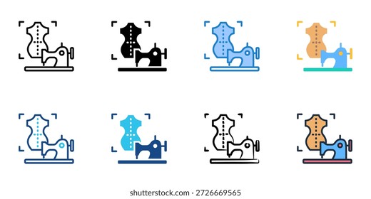 Dressmaking-Symbole setzen mehrere Stilkollektion. Bearbeitbarer Strich 
