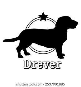 Drever dog silhouette,  dog, dog breeds, logo, vector, silhouette, logo design, animal, illustration, icon, sign, design, black,  symbol, pet