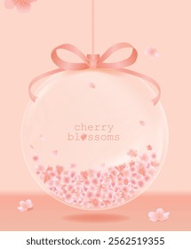 I drew a cherry blossom in a glass ball.