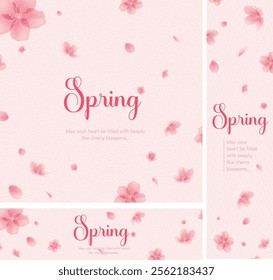 I drew cherry blossoms and created a poster filled with the feeling of spring.
