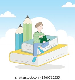 I drew a person reading a book