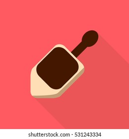 Dreydel sign icon. Flat. Vector