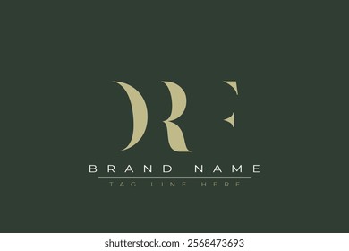 DRF abstract letter logo design. This logo is designed by three abstract letters.