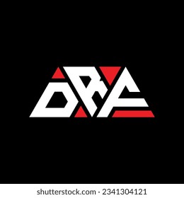 DRF triangle letter logo design with triangle shape. DRF triangle logo design monogram. DRF triangle vector logo template with red color. DRF triangular logo Simple, Elegant, and Luxurious design.