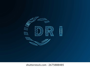 Diseño de Vector de logotipo de letra de polietileno baja DRI. Diseño de logotipo de poliéster inferior DRI. Diseño único del logotipo de baja poli de DRI.