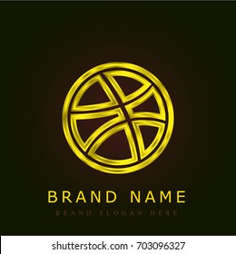 Dribbble Golden Metallic Logo