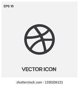 Dribbble vector logo illustration. Basketball symbol icon. Premium quality.