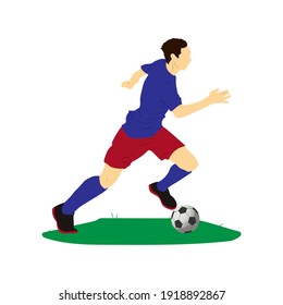 dribble ball by the futsal, football or soccer player vector.