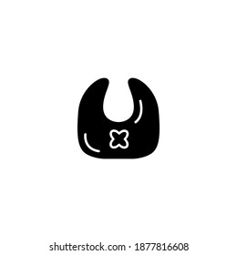 Dribble Bibs Icon. Baby Icon. Simple, Flat, Black, Glyph.