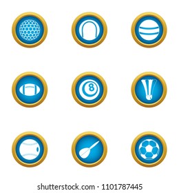 Dribble icons set. Flat set of 9 dribble vector icons for web isolated on white background