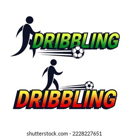 Dribbling text with ball vector design collection