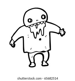 dribbling zombie monster cartoon