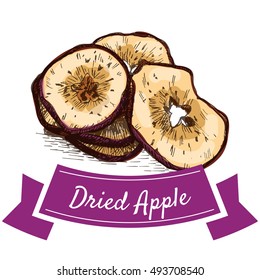 Dried apple colorful illustration. Vector illustration of dried apple.