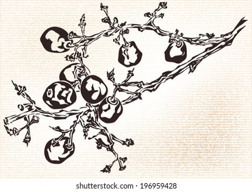 dried branch with some berries left