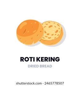 Dried Bread Vector Illustration. A Crusty Delight for Everyone. Usable for merchandise prints, labels, or advertisements.