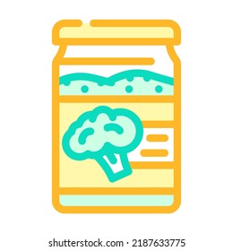 dried broccoli color icon vector. dried broccoli sign. isolated symbol illustration