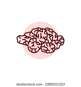 Dried cherry black line icon. Natural organic super food. Pictogram for web page, mobile app, promo.